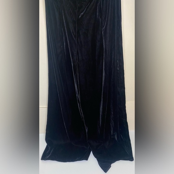 ASOS Luxe Velvet Corsage Cowl Neck Wide Leg Jumpsuit Black Size US 12 (UK16) - Picture 8 of 9